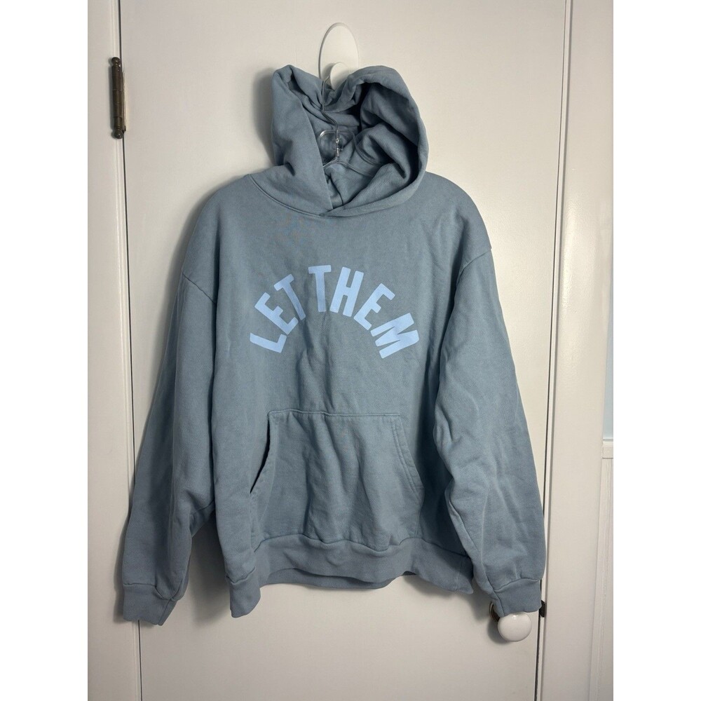 Mel Robbins Tour LET THEM Hoodie in Pale Blue Size Adult Medium